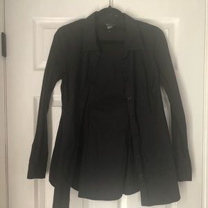 Black button down blouse